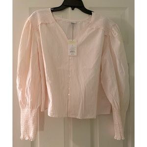 Light pink stripped long sleeve top, bought on sale 12.49